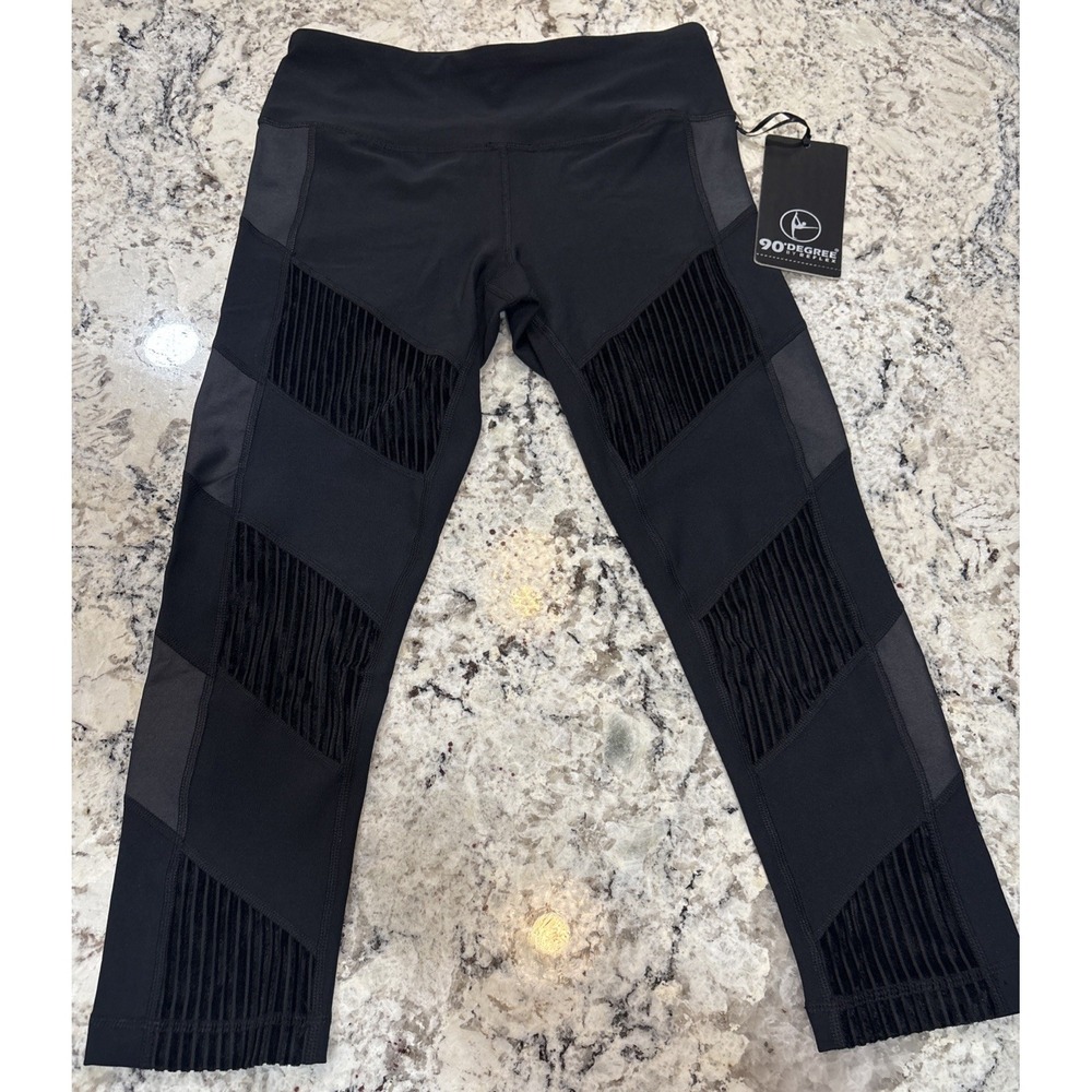 NWT 90° by reflex women's size S leggings black CW67300 moisture Wicking Stretch